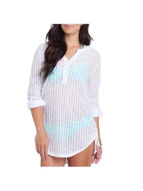Billabong Sheer Ribbed Swim Coverup w/ Hood
